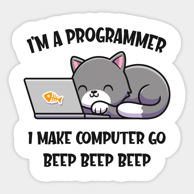 Coder Cat Programmer Funny Computer Scientist Sticker by Foxxy Merch